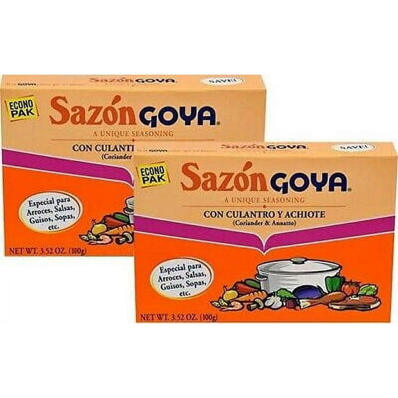 Goya Sazon Con Culantro Y Achiote, 20 packets/sobres - 3.5 oz (2 Pack)