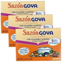 Goya Sazon Con Culantro Y Achiote - Seasoning Coriander & Annatto 1.41 oz 3 Pack