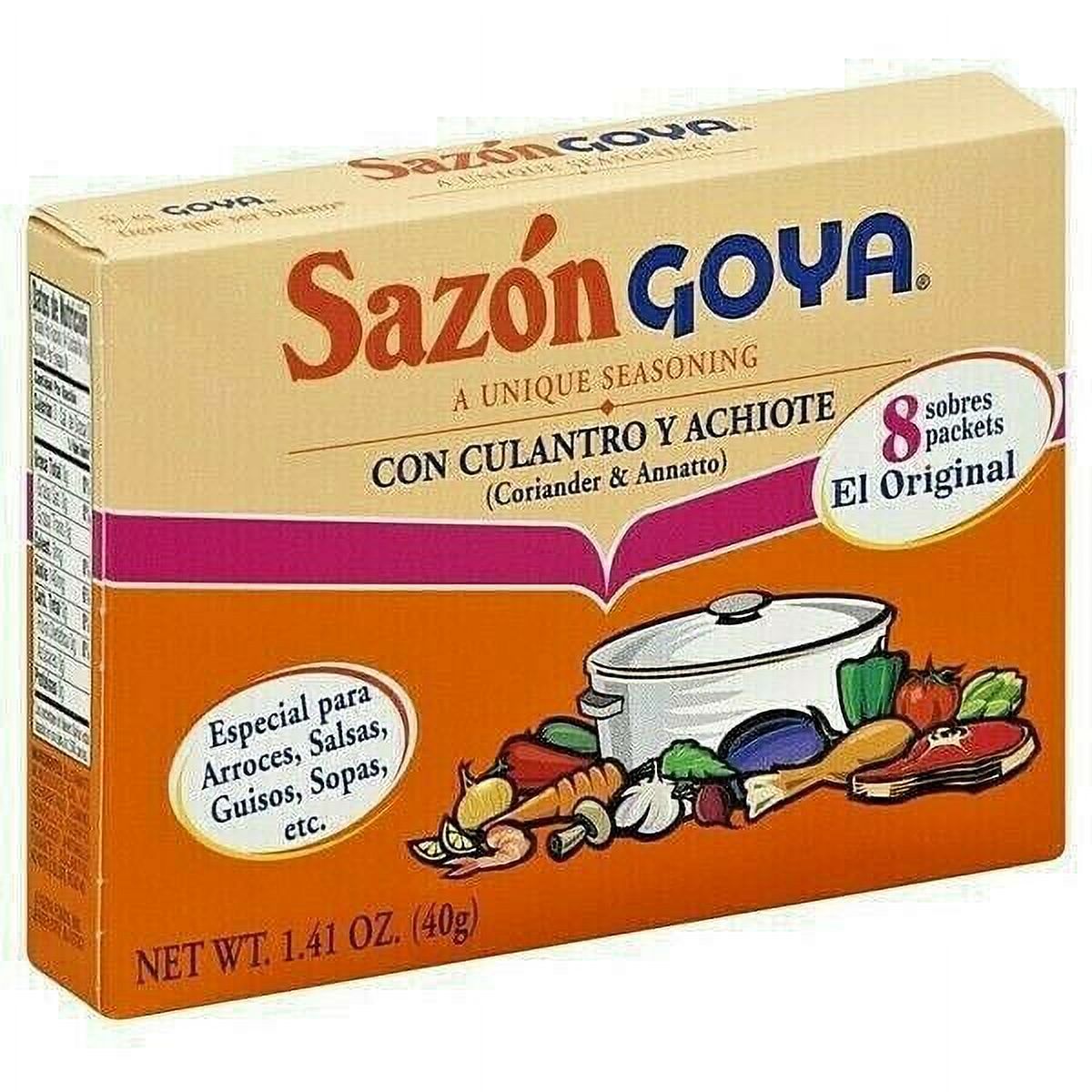 Goya Sazon Seasoning Coriander & Annatto, 8 Packets 1.41 oz