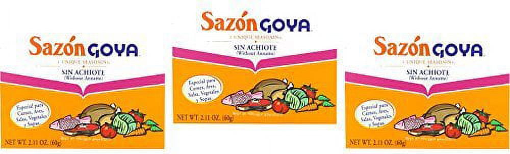 Goya Sazon Sin Achiote Without Annatto Pack Of 3