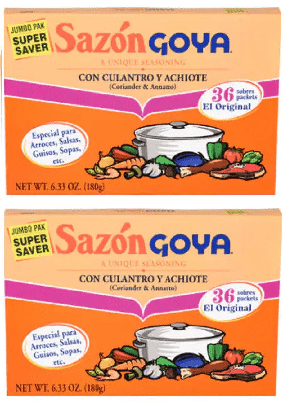 Goya Sazon with Coriander & Annatto 6.33 oz 2 Pack