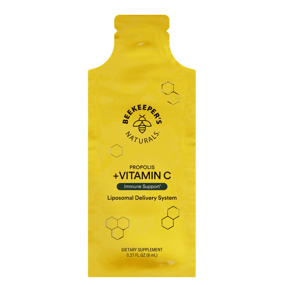 Beekeeper's Naturals Vitamin C Liposomal Singles 1000mg with Organic Honey - Immune Support Supplement