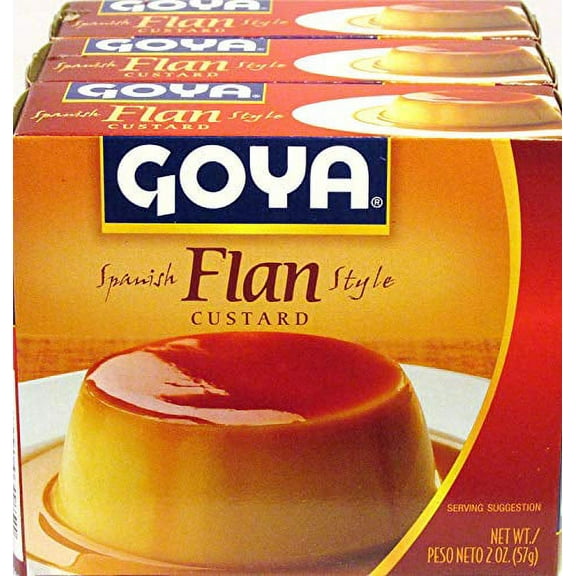 Goya Spanish Style Flan Custard 2 oz Pack of 3 boxes