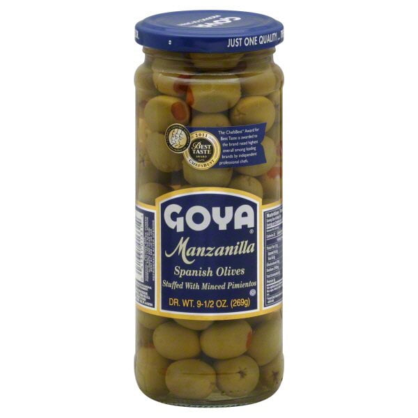 Goya Stuffed Manzanilla Spanish Olives, 9.5 oz (Package May Vary)