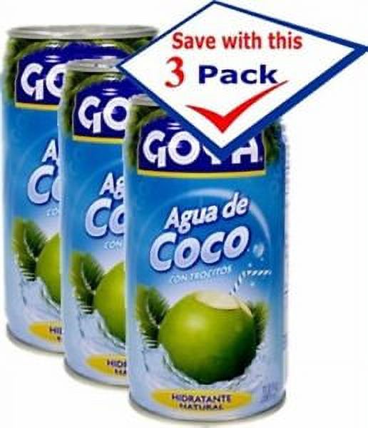 Goya coconut water with pulp 11.8 oz, Pack of 3