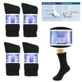 thumbnail image 1 of Goyoma Diabetic Socks Men's & Women Crew Style Physicians Approved Socks, 3/6/9/12 Pairs, Size 9-15 (Black), 1 of 8