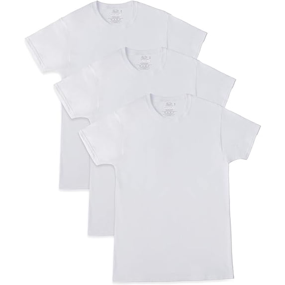 Goyoma Men's Cooling Undershirts, Quick Dry & Moisture Wicking,Men's T-shirt, White,100% Cotton /Round-Neck/3 Pcs