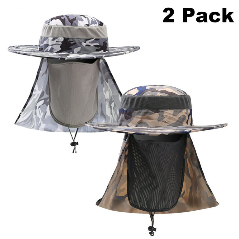Goyoma Mens 360°Sun Hat Bucket Cargo Safari Bush Outdoor Flap Cap Fishing  Cap Wide Brim Fedora 