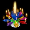 thumbnail image 1 of Goyunwell 2pcs Birthday Candles Flower Lotus Music Rotatable 2 Layers Candles Colorful, 1 of 7