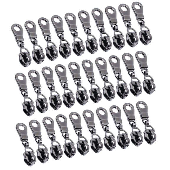 Goyunwell #5 Zipper Pulls Metal Gunmetal Zipper Pulls Bulk 20pcs Zipper Slider Coil Zipper Pull Charms Nylon Zipper Pulls for Purse Handbag Making Craft Sewing
