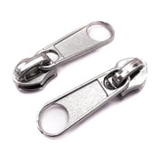Goyunwell #5 Zipper Pulls Metal Silver Zipper Pulls Bulk 30pcs Zipper Slider Coil Zipper Pull Charms Nylon Zipper Pulls for Purse Handbag Making Craft Sewing