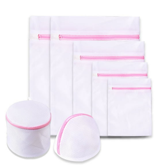 Goyunwell 7Pcs Mesh Laundry Bags Travel Storage Organize Bag Clothing Washing Bags for Laundry Delicates Blouse Bra Hosiery Stocking Underwear Lingerie XXL XL L M S 2 Bra Bags