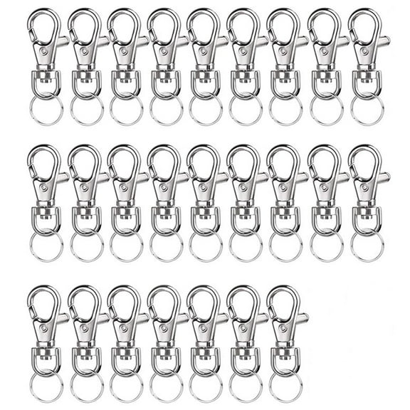 Goyunwell Keychain Hook Clip 40 Silver Swivel Snap Hook Lobster Claw Clasp Small Metal Swivel Key Chain Clip Hook Keychain Hardware for Keychain Making