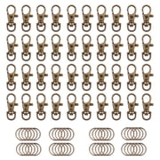 Goyunwell Small Lobster Clasp 40 swivel snap hooks and 40 jump rings Antique Brass Swivel Snap Keychains