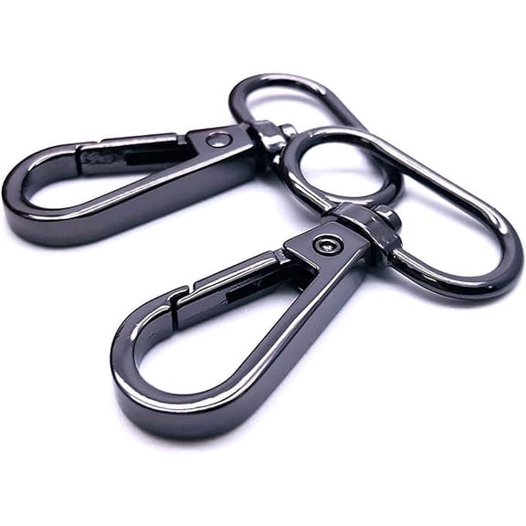 Goyunwell Swivel Lobster Clasp Push Gate Snap Hook Lobster Clasps Hooks Push gate Clasp 1" Oval Ring Swivel Hook 1 inch Lobster Clasp for Purse Making Push Gate Swivel Snap Clips 15pcs Gunmetal