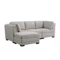 thumbnail image 1 of BenJara Goz 96 Inch Reversible 3 Seater Sectional Sofa, RAF Ottoman, Gray Linen-Color:Gray,Material:Linen, 1 of 4