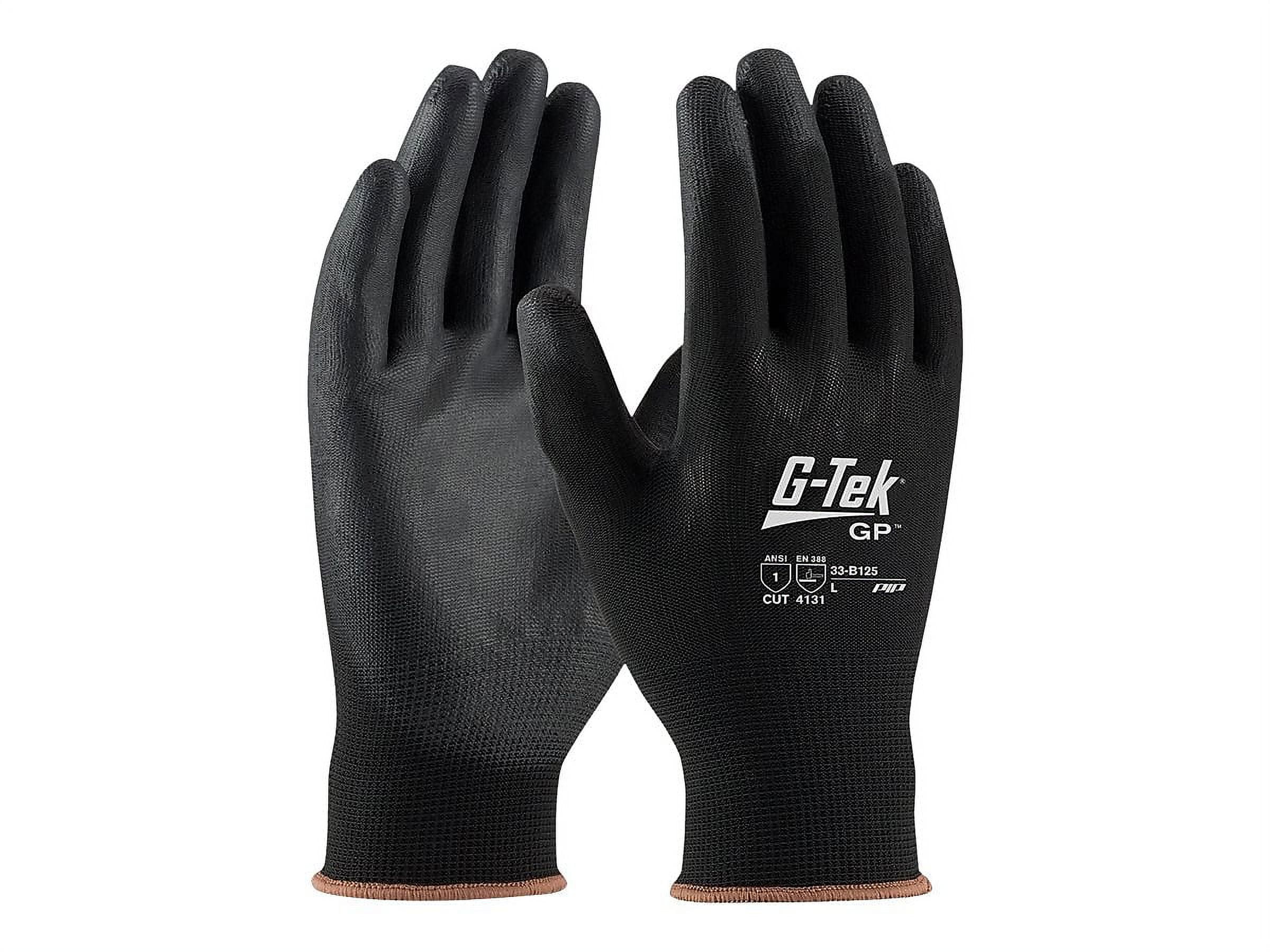 GP Polyurethane-Coated Nylon Gloves, Medium, Black, 12 Pairs
