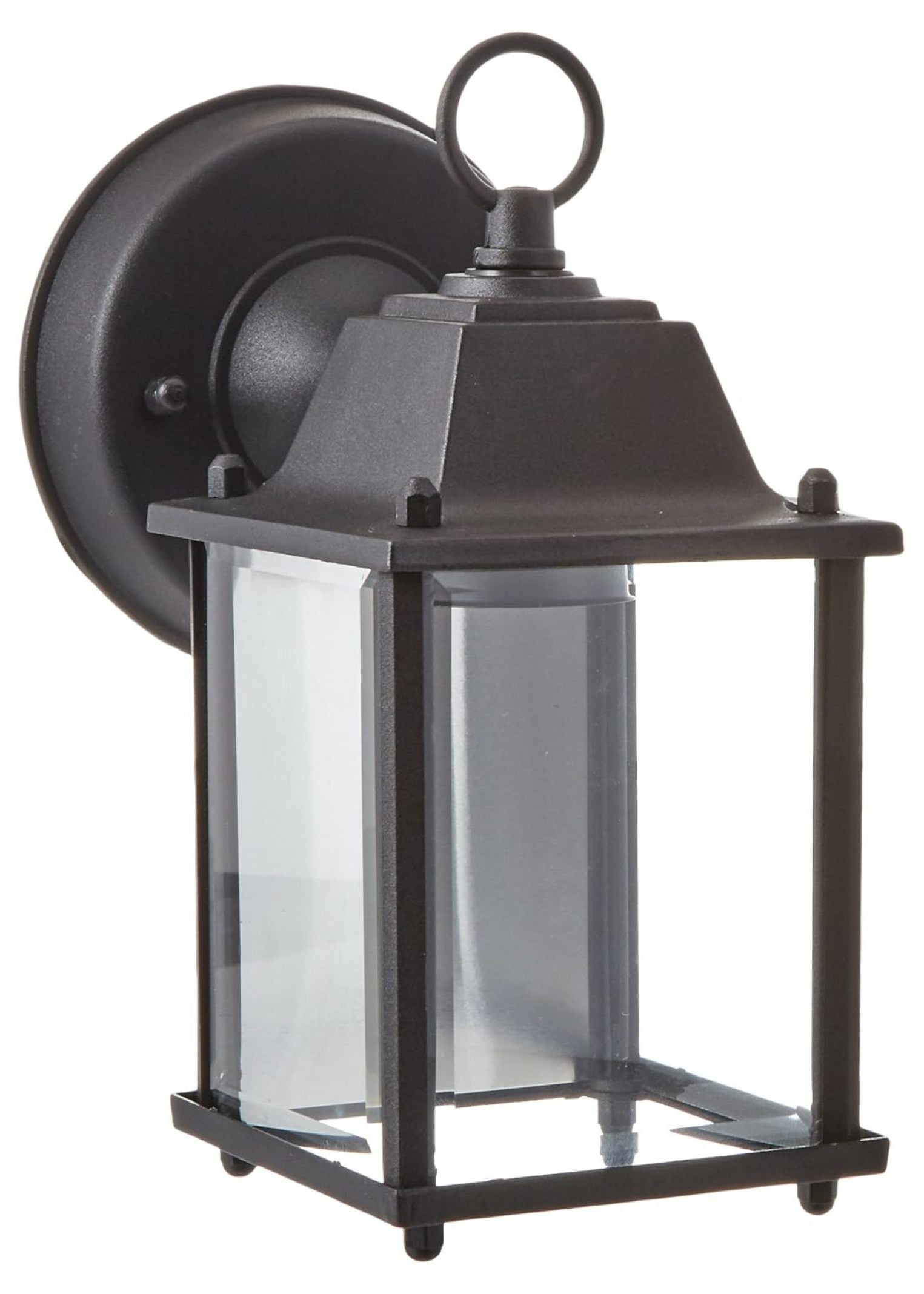 Patrician Black Clear Glass Outdoor Wall Lantern Sconce