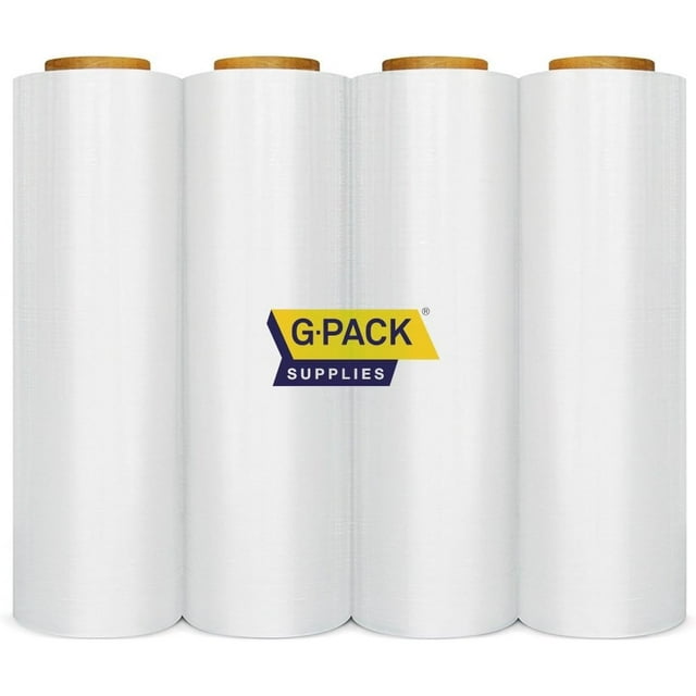 Gpack 18" x 1000 Feet 4 Rolls 85 Gauge Thick Stretch Film Wrap for