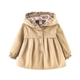 thumbnail image 1 of Gpaecead 0-3T Trendy Girl Hooded Thin Windbreaker Jacket Long Sleeve Versatile Casual Jacket Khaki, 1 of 4