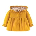 thumbnail image 1 of Gpaecead 0-3T Trendy Girl Hooded Thin Windbreaker Jacket Long Sleeve Versatile Casual Jacket Yellow, 1 of 4