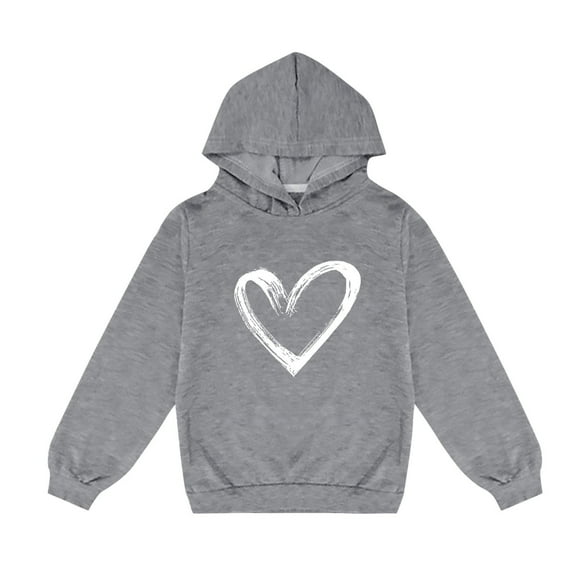 Gpaecead 1-14Y Kids Boys And Girls Hoodie Shirt Long Sleeve Pattern T-Shirt Printed Hooded Sweatshirt Gray