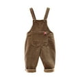 thumbnail image 1 of Gpaecead 1-5T Baby Boys Girls Fleece Lined Corduroy Overalls Comfortable Spring Fall Bear Bib Pants For Kids Warm And Cozy Clothes Khaki, 1 of 8