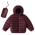 thumbnail image 1 of Gpaecead 2-14Y Kids Lightweight Puffer Jacket Cute Girls Boys Hooded Warm Winter Coat Packable Outerwear With Pockets Wine, 1 of 8