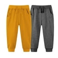 thumbnail image 1 of Gpaecead 2Pc Toddler Boy Girls Sports Sweatpants Elastic Waist Drawstring Jogger Pants Little Boys Sweatpants Set Size (2-7 T) Yellow, 1 of 3