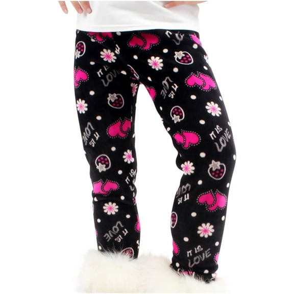 Gpaecead 3-12 Years Girls' Fleece Lined Leggings Fashion Printed Mid Waist Warm And Plush Thick Leggings Tights Multicolor