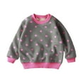 thumbnail image 1 of Gpaecead 3-16 Years Boys And Girls Fleece Lined Warm T-Shirt Sweatshirt Long Sleeve Round Neck Shirts Pink, 1 of 3