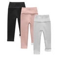 thumbnail image 1 of Gpaecead 3Pc Baby Fleece Lined Leggings For Girl Boy High Waist Sweatpants Elastic Solid Pants 2-9 Years Black, 1 of 4