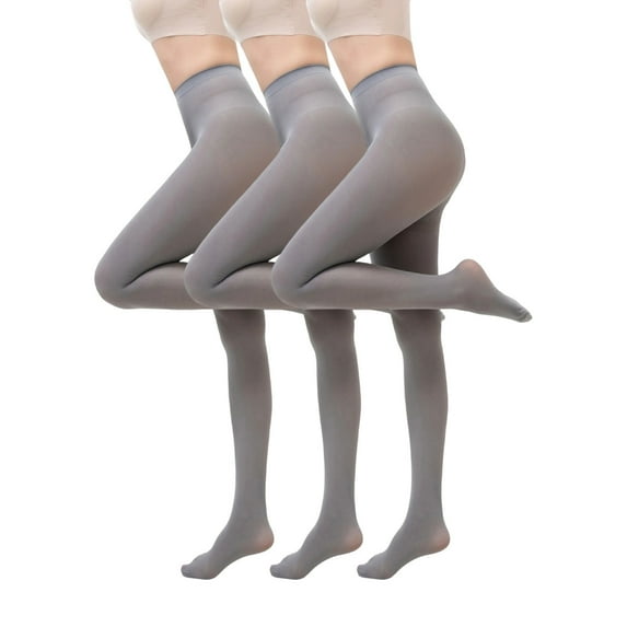 Gpaecead 3Pc Women's Plus Size Tights Candy Color Christmas Clothing Accessories Solid Color Stockings Gray