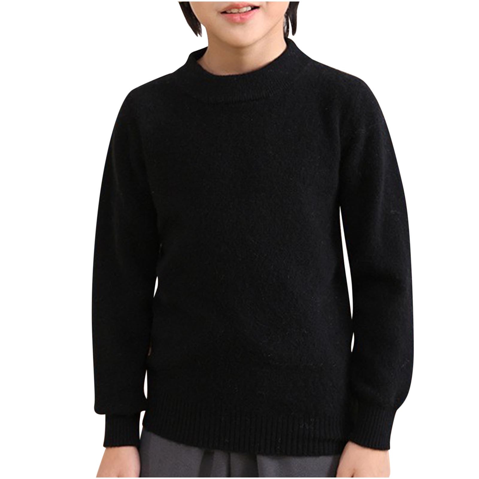 Gpaecead 4-18 Years Kid's Thermal Tops For Boys Girls Casual Solid