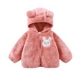 thumbnail image 1 of Gpaecead 6M-3T Toddler Baby Boys Girls Cartoon Fuzzy Fleece Hoodie Jacket Coat With Ears Winter Warm Zipper Up Sweatshirt Outwear Pink, 1 of 4