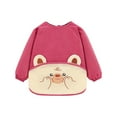 thumbnail image 1 of Gpaecead Baby Bib For Eating Long Sleeve Apron Dirt Proof Reverse Wearing Corduroy Baby Bib Hot Pink, 1 of 4