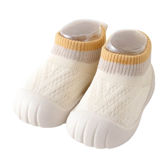 Gpaecead Baby Boy Girl Non-Slip Indoor Infant Walking Shoes Breathable Warm Elastic Sock Shoes White
