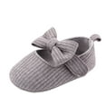 thumbnail image 1 of Gpaecead Baby Cute Knitted Bow First Walker Shoes Breathable Soft Sole Non Slip Toddler Flats For Summer, A-Gray, 1 of 8