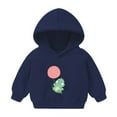 thumbnail image 1 of Gpaecead Baby Dinosaur Shirts Kids Boys Girls Long Sleeve Hoodies Outfit Sweatshirt for Kids Cute Warm Fuzzy Hooded Fall Winter Navy, 1 of 3