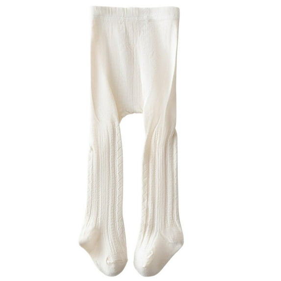 Gpaecead Baby Girl Tights Toddler Cable Knit Tights With Bow Seamless Leggings Stockings Infant Cotton Pantyhose 0-2 Years Beige