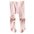 thumbnail image 1 of Gpaecead Baby Girl Tights Toddler Cable Knit Tights With Bow Seamless Leggings Stockings Infant Cotton Pantyhose 0-2 Years Pink, 1 of 5