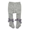 thumbnail image 1 of Gpaecead Baby Girl Tights Toddler Cable Knit Tights With Bow Seamless Leggings Stockings Infant Cotton Pantyhose 3-24 Months Gray, 1 of 6