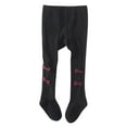 thumbnail image 1 of Gpaecead Baby Girl Tights Toddler Cable Knit Tights With Bow Seamless Stockings Infant Cotton Pantyhose 0-2 Years Black, 1 of 6