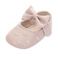 thumbnail image 1 of Gpaecead Baby Girls Bow Heart Embroidered Mary Jane Princess Shoes Faux Leather Soft Sole First Walker Flats For Daily Wear Pink, 1 of 7