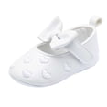 thumbnail image 1 of Gpaecead Baby Girls Bow Heart Embroidered Mary Jane Princess Shoes Faux Leather Soft Sole First Walker Flats For Daily Wear White, 1 of 6