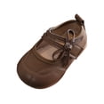 thumbnail image 1 of Gpaecead Baby Girls Bow Mary Jane Flats Soft Sole Non Slip Faux Leather Princess Dress Shoes For Toddler First Walker, Brown, 1 of 8