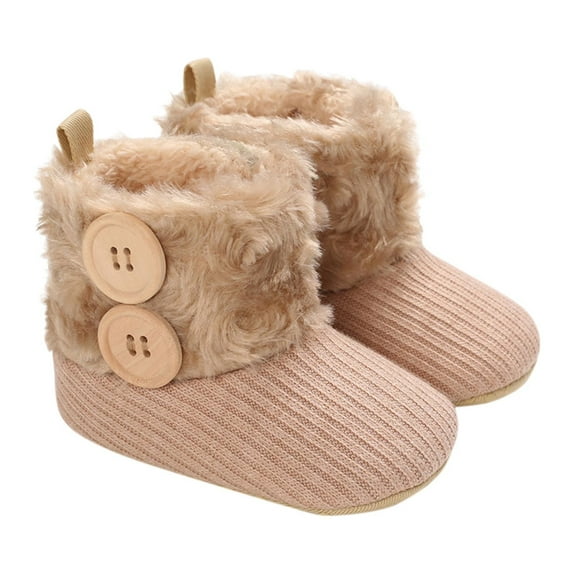 Gpaecead Baby Girls Boys Snow Boots Toddler Boots Kids Warm Winter Boots Fleece Lined Non-Slip Boots Khaki