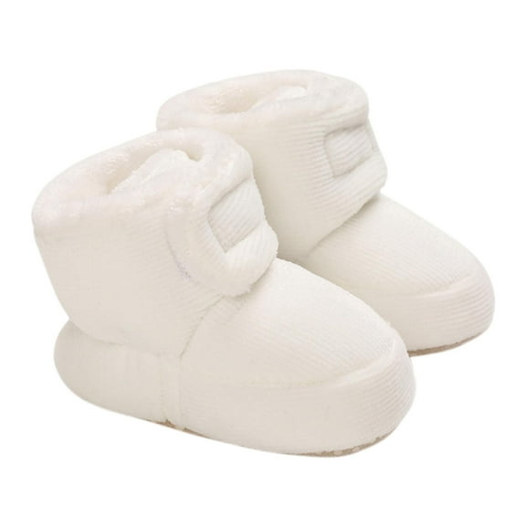 Gpaecead Baby Girls Boys Snow Boots Toddler Boots Kids Warm Winter Boots Fleece Lined Non-Slip Boots White