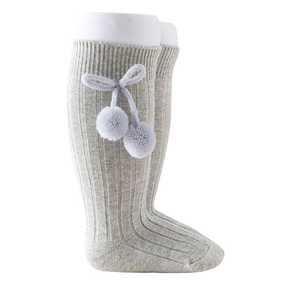Gpaecead Baby Girls Socks Fall Toddler Big Bow Knee High Long Soft Kids Christmas Sock Floor Socks Gray