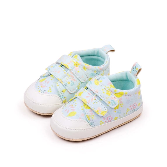 Gpaecead Baby Print Sports First Walker Shoes Breathable Non Slip Sweat Proof Soft Sole Cloth Infant Outdoor Flats For Summer, Green